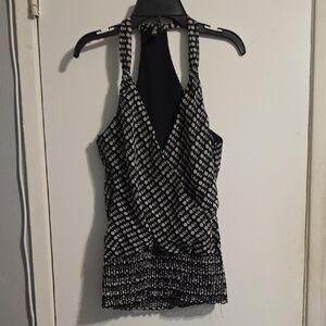 Black and White Halter Top